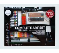 Set de pinturas daler rowney 115 piezas con caballete de aluminio plegable 457x73x584 mm