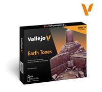 Set de Pinturas Earth Tones VALLEJO 70141 16x18 ML Maqueta Tanque Promo