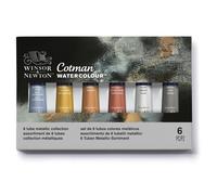 Winsor & Newton acuarela Cotman Metallics - Set de 6 tubos de 8ml colores metálicos , acuarela metálica, acuarela metálica