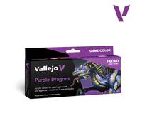 Set De Pinturas Purple Dragons |VALLEJO|72194| 8x18ml Maqueta Char Promo