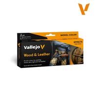 Set De Pinturas Wood & Leather |VALLEJO|70182| 8x18ml Maqueta Char Promo