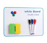 Set de pizarra blanca magnética - pizarra de rotulador formato A4 (30 x 21 cm) que incluye rotuladores borrables en seco, imanes y borrador de pizarra. Ideal para niños.