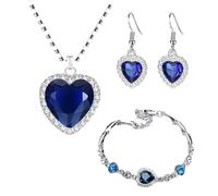Set de plata esterlina de accesorios collar de corazón de 3 piezas para mujeres, collar exquisito del corazón del corazón de diablo - collar de palcón de circón, collar de corazón para el cumpleaños