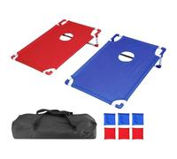 Set De Plateau Cornhole - Planche 58 X 51 Cm Pliable Avec Sacs De Lancer | 8 Sacs ABS Jeu De Lancer Adulte Enfant | Kit Portable | Sac De Transport Léger Pour Jardin Terrasse PARC Camping