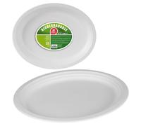 Set de Platos Best Products Green Caña de Azúcar ø 32 cm Biodegradable Desechables 25 Unidades - Marca: Best Products Green - EAN: 8424345103547