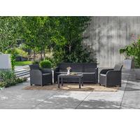 Keter Conjunto de Jardín Sanremo 2 sillones y sofá 3 plazas y Mesa Auxiliar