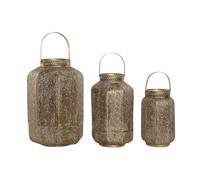 Set de Portavelas Home ESPRIT Dorado Metal 25 x 25 x 40 cm - Marca: Home ESPRIT - EAN: 8424002149970