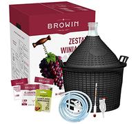 Set de principiantes para hacer vino de forma casera, garrafa de fermentación de 15 l en cesta