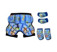 Set de protección de esquí, almohadillas para la cadera, pantalones anticaídas, impermeables, para patinaje sobre hielo, patinaje sobre ruedas, rodilleras de 20-30 kg (talla S: 20-30 kg, azul +