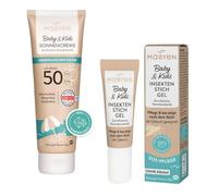 Set de protección solar Mabyen Baby & Kids: crema solar SPF 50 + gel para picaduras de insectos - Protección UV mineral y tratamiento contra el picor - A partir del nacimiento