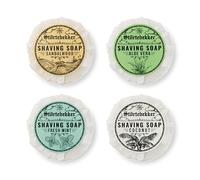 Set de prueba de jabón de afeitar - Sándalo, coco, menta, aloe vera - Hecho a mano - Perfecto para el afeitado con navaja y maquinilla de afeitar - Jabones de afeitar veganos para mujeres y hombres