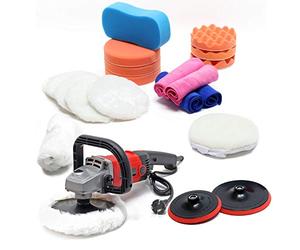 Set de pulidora 21 piezas 1200W 3000 rpm Máquina de pulir con 6 velocidades Lijadora Pulir Encerar