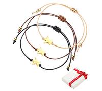 Set de pulseras de oro con ángeles de la suerte, pulsera de amistad con cierre de tela con ángeles de la suerte, regalo para niñas adolescentes mujeres mejor amiga bautizo comunión Navidad cumpleaños