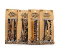 Set de Pulseras para Hombre - Negro y Tostado