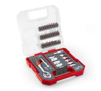 Original Einhell L-CASE 37 piezas. Juego de puntas y trinquetes (puntas de 25 mm, trinquete, portapuntas de cambio rápido, llave de enchufe, adaptador, extensión de enchufe, caja de almacenamiento