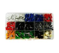 Set de punteras aisladas 929 pcs, diversas medidas, alta resistencia y seguridad; ideal para instalaciones eléctricas y mantenimiento.