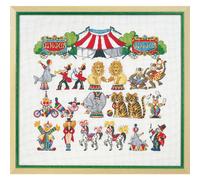 Set de punto de cruz Permin "Circus", patrón de conteo, 54x50cm, 70-8410