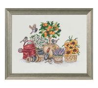 Set de punto de cruz Permin "Naranjo", patrón de conteo, 37x29cm, 90-7350