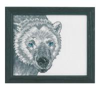 Set de punto de cruz Permin "Oso polar", patrón de conteo, 9x11cm, 14-4133
