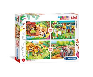 Set de puzzles infantiles / clementoni / la granja con 2 puzzles de 20