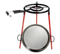 Set de quemador paellero (Diámetro: 46 cm, Acero pulido)