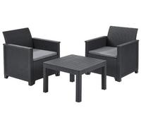 Set De Ratan Keter Emma Balcón - 2 Sillones Con Mesa
