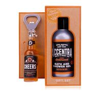 Set de regalo Accentra MEN'S COLLECTION para hombre en caja de regalo de papel kraft, set de cuidado personal con gel de ducha de 150 ml y abrebotellas, fragancia masculina, idea de regalo