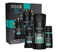 Set de regalo AXE Apollo con spray corporal, antitranspirante, desodorante en barra y gel de ba o para el cuidado personal en vacaciones, 3 unidades