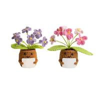 Set de regalo con 2 macetas de ganchillo y tarjeta de agradecimiento «Danke für Alles» (Gracias por todo): mini macetas de ganchillo hechas a mano como regalo de agradecimiento para profesores, compañ