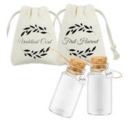 Set de regalo con botella de cristal para recordar el cordón umbilical del bebé y el primer corte de pelo, tarro de almacenamiento y recuerdo, regalo de bautizo de recién nacido, baby shower (amor)