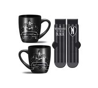 Set de regalo con taza y calcetines Wednesday negro 315 ml y TU 36-41 B.active