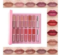 Set de Regalo de 14 Colores Ultra Velvet Lipstick Líquido, 9 Piezas Mate + 3 Piezas Brillo Labial con Purpurina, Rojo Metálico Shimmer Sparkle Gloss Nude Maquillaje de Labios Cosmético
