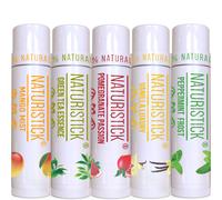 Set de regalo de 5 b lsamos labiales de Naturistick. Aromas variados. Ingredientes 100 % naturales. Los mejores b lsamos labiales de cera de abej
