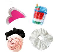 Set de regalo de accesorios coleteros de satén con rosas clips estilo boho y sets de pinzas de corazón