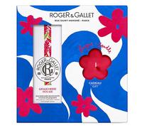 Set de regalo de agua aromática beneficiosa de jengibre rojo Roger & Gallet y su vela perfumada