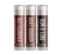 Set de regalo de b lsamo labial Delight Naturals Dark Cocktails: miel, bourbon y ron con Coca-Cola.