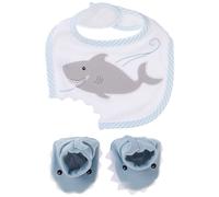Set de regalo de babero y patucos Baby Aspen Chomp and Stomp Shark de 0 a 9 meses