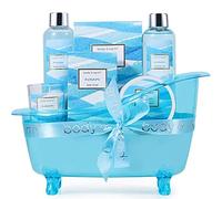 Set de Regalo de Baño con Bañera para Mujeres, Set de 6 Piezas Regalo de Spa para Mujeres con Fragancia de Océano, Adecuado para Baño Dormitorio