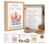 Set de regalo de bautizo con cápsula de deseos y tarjeta de felicitación, paquete elegante para bautizo de niños y niñas (no es un juguete)