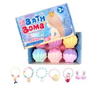 Set de regalo de bolas de baño de espuma: rendimiento de relajación profunda, diseño de sal mineral en forma de caracola de mar, soporte de barrera cutánea de de karité + ingredientes 100% veg