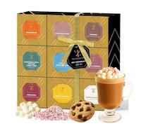 Set de regalo de chocolate caliente: bebidas de chocolate caliente con sabores variados, selección de malvaviscos tostados, avellanas, pan de jengibre, vainilla salada, canela, chocolate blanco