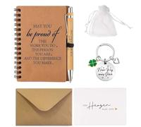 Set de Regalo de Despedida para Compañero de Trabajo, Incluye Cuaderno, Bolígrafo, Tarjeta de Felicitación, Llavero y Bolsa de Regalo, Regalo de Agradecimiento para Empleado o Colega