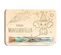 Set de regalo de dinero para cumpleaños, pequeño elefante, de madera, con sobres y tubos de cristal, para Navidad, cumpleaños, consagración juvenil, para mujeres y hombres