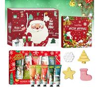 Set de Regalo de Navidad, Mini Set de Crema de Manos, 5 Cremas de Manos Navideñas + 4 Bombas de Baño Navideñas, Set de Regalo de Navidad con Bombas de Baño, Regalos para Mamá y Novia