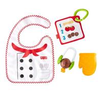 Set de regalo ""El chef m s lindo"" de Fisher-Price: 4 juguetes de cocina para beb s con babero y mordedor para beb s de 3 meses en adelante