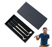 Set de regalo Mini Golf Pen - Bolígrafos de escritorio en diseño de club de golf con caja decorativa para uso empresarial | 3 bolígrafos de escritura de juguete para escritorio de oficina, papelería
