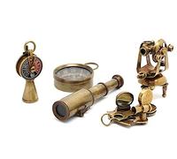 Set de regalo náutico, telescopio en miniatura, teodolita, telescopio, sextante, brújula/accesorio para un traje Steampunk