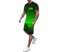 Set de regalo para hombre con estampado de letras, camiseta de verano, ropa deportiva, informal, ropa deportiva, atuendos, chaleco de autobús, verde, XL