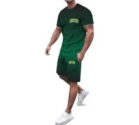 Set de regalo para hombre con estampado de letras, camiseta de verano, ropa deportiva, informal, ropa deportiva, atuendos, chaleco de autobús, Verde oscuro., 3XL