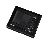 Set de Regalo para Hombre: Reloj, Cartera, Bolígrafo, Decoración, Set Combinado, Organizador, Caja de Regalo, Cestas de Regalo para Hombre Y Pareja, D, Negro